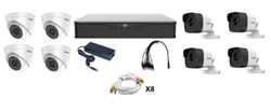 קיט ל-8 מצלמות 5 מגה פיקסל עם מכשיר הקלטה 5 מגה פיקסל 1TB כבלים וספק כוח.