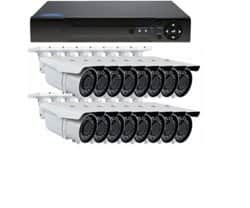 קיט ל-16 מצלמות עם מכשיר הקלטה עם 1TB כבלים וספק כוח.