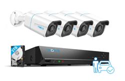 קיט 4 מצלמות באיכות 8 מגה עם מכשיר הקלטה(2TB) של 8 ערוצים כולל POE ל-8 מצלמות כולל כבלים ואביזרים